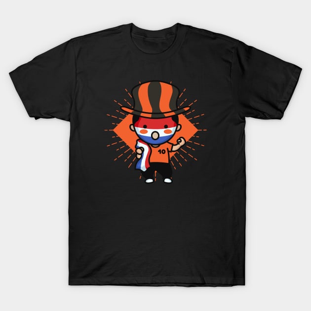 Cute Holland Football Fan // Netherlands Soccer Supporter Kawaii Cute Fan T-Shirt by SLAG_Creative